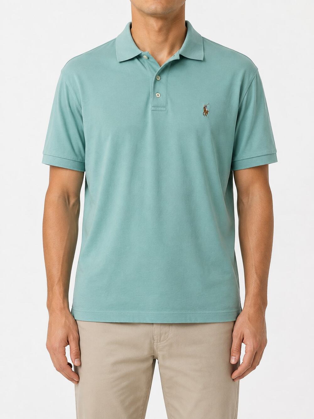 Polo Ralph Lauren Men's Classic Fit 100% Cotton Polo Aqua Teal Size Large Preppy